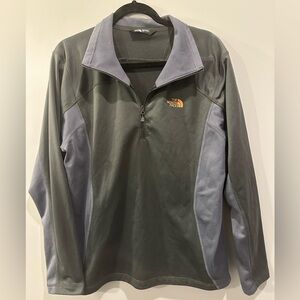 North Face Quarter Zip Pullover L Grey and Blue